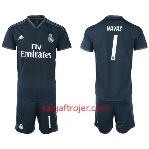 Real Madrid Fodboldtrøjer NAVAS 1 Børn Udebanesæt 2018/19 Kort ærmer Real Madrid Fodboldtrøjer NAVAS 1 Børn Udebanesæt 2018/19 Kort ærmer